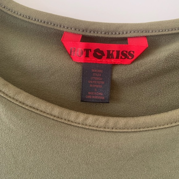 Hot kiss Army green cold shoulder blouse - Picture 2 of 4